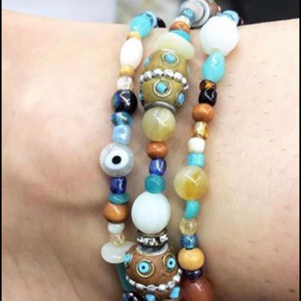 🧿Amelia Island Evil Eye Beach-Boho Anklet🧿